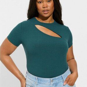 TORRID Asymmetrical Cut Out DEEP TEAL TOP